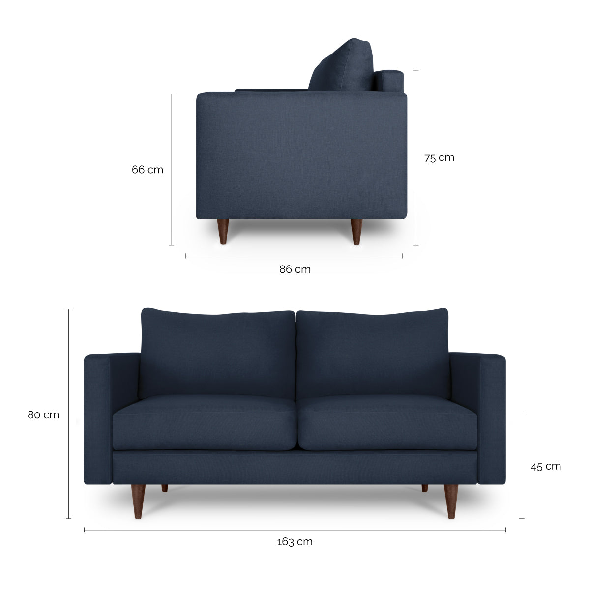 Sofa Modelo A1 Dos Plazas Loveseat - Azul