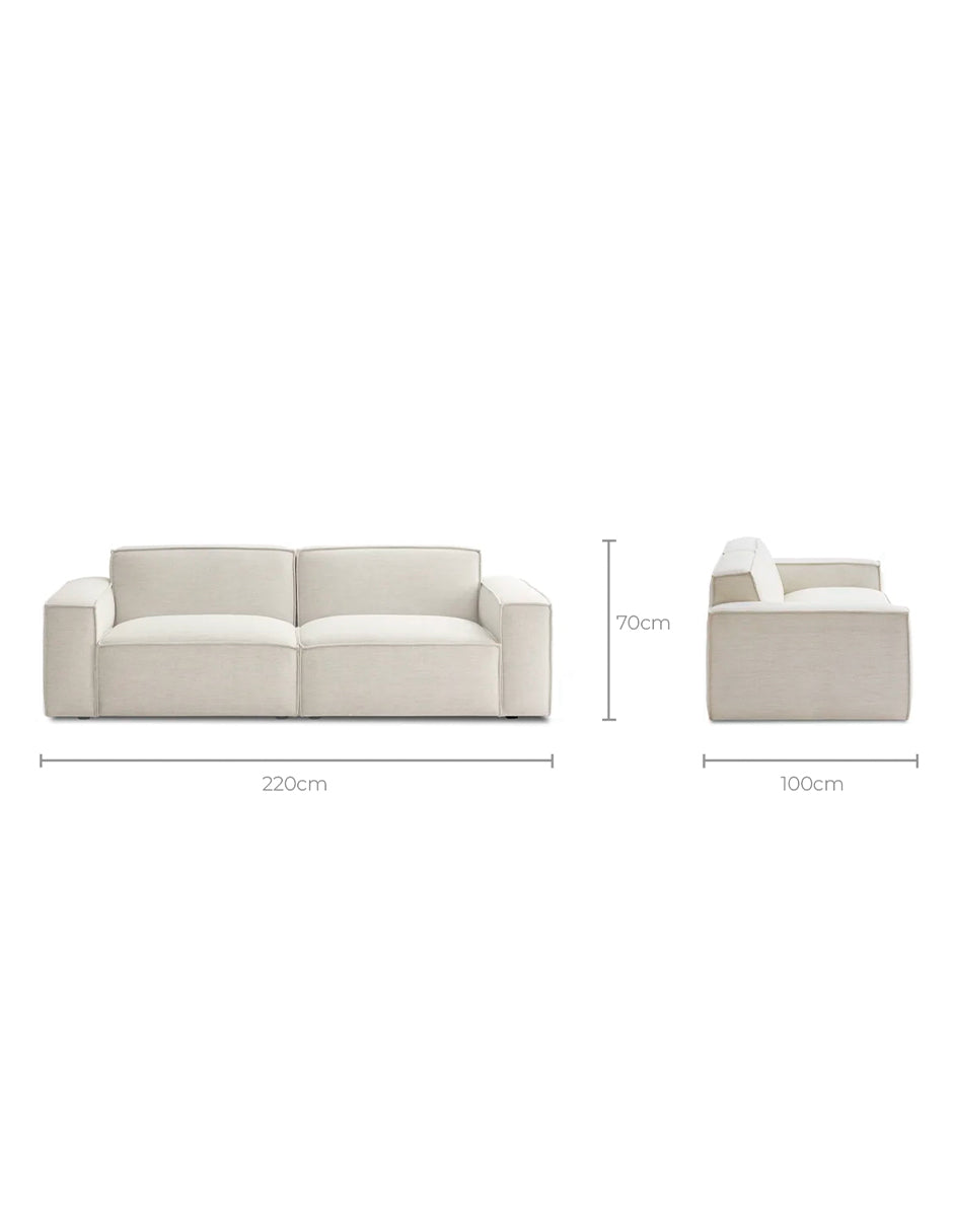Paul - Sofá Modular 2 Plazas con Reposapiés - Marfil