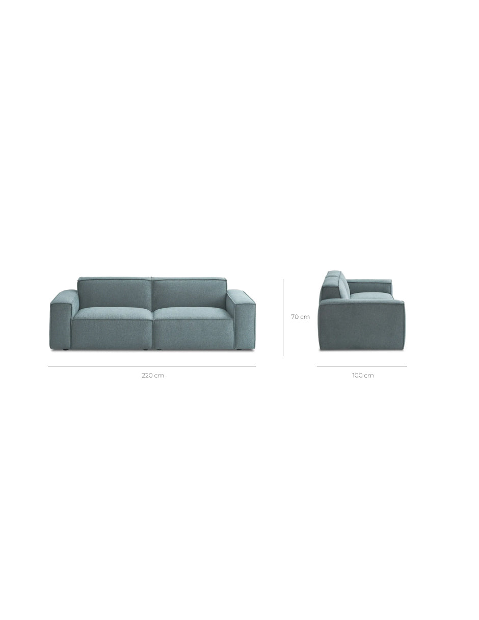 Paul - Sofá Modular 2 Plazas con Reposapiés - Gris