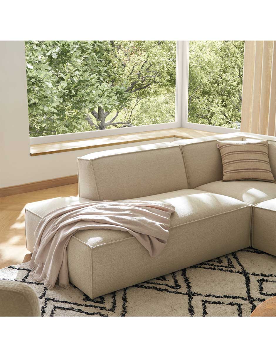Paul - Sofá Modular 2 Plazas Chaise con Reposapiés