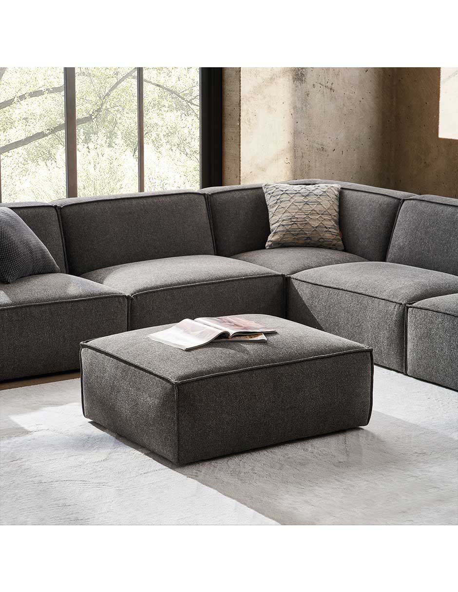 Paul - Sofá Modular 2 Plazas con Reposapiés - Granite