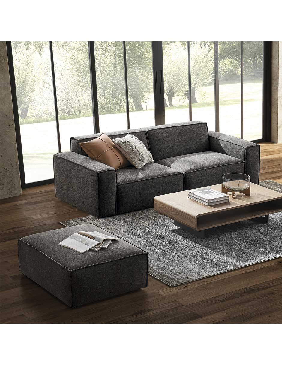Paul - Sofá Modular 2 Plazas con Reposapiés - Granite
